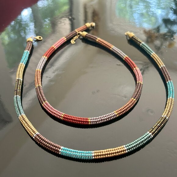 Handwoven Necklace, Beaded Necklace, Rope Necklace, Herringbone Necklace - Picture 5 of 8